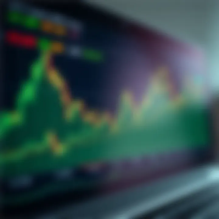 Chart displaying market trends in cryptocurrency