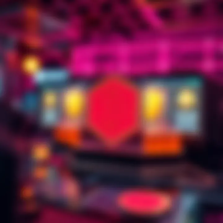 Visual representation of blockchain technology and rewards system