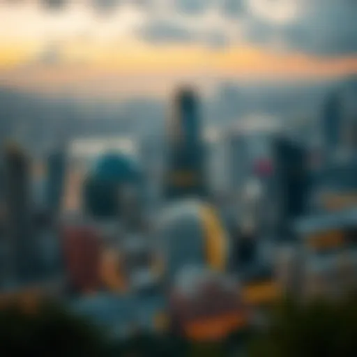 Cityscape with financial district highlighting investment opportunities