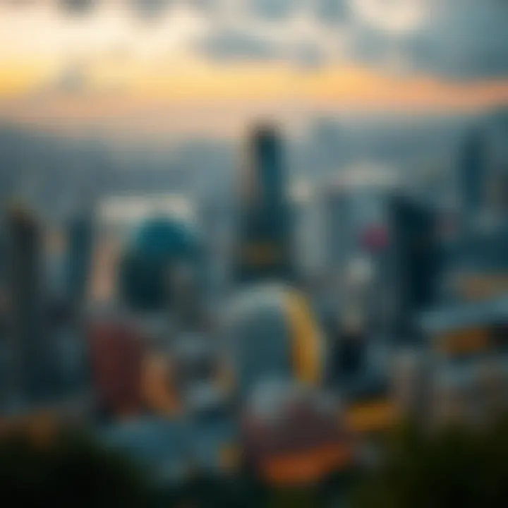 Cityscape with financial district highlighting investment opportunities