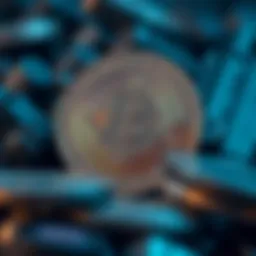 Conceptual illustration of cryptocurrency conversion