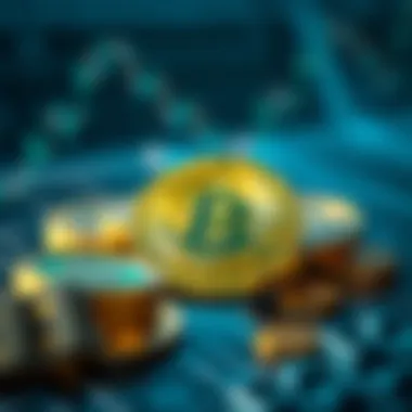 Conceptual image linking cryptocurrency and economic trends