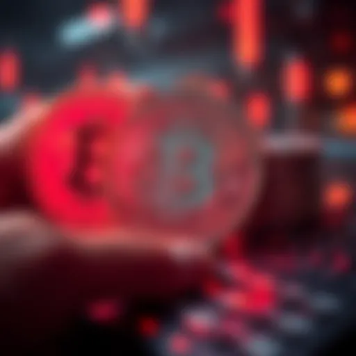 Conceptual illustration of cryptocurrency transactions