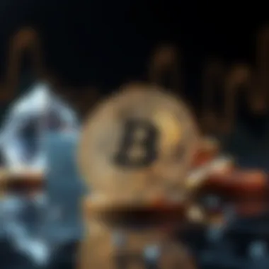 Conceptual illustration of digital assets in cryptocurrency