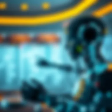 A futuristic depiction of AI technology evolution over time.