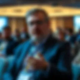 Michael Saylor speaking at a conference about blockchain technology