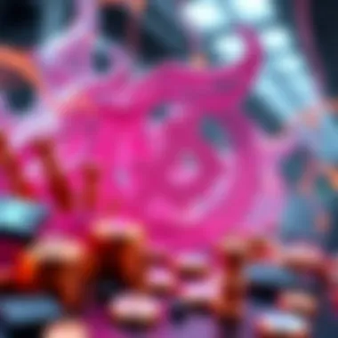 An abstract representation of NFTs showcasing digital art and tokens.