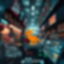 Conceptual illustration of NFTs in a digital marketplace