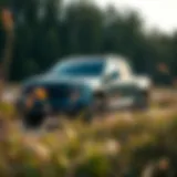 Rivian electric truck showcased in a natural setting