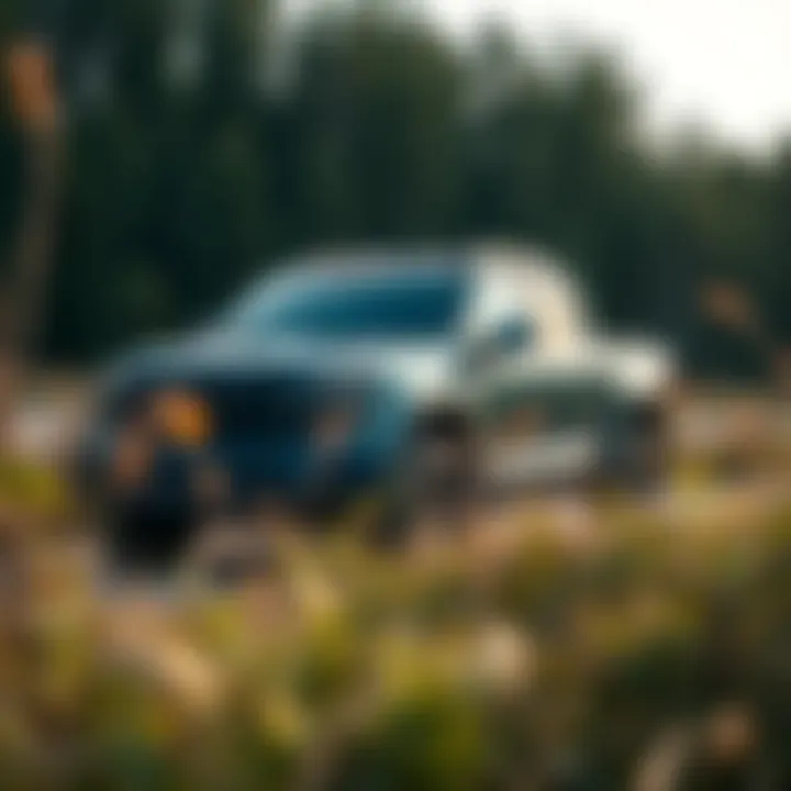 Rivian electric truck showcased in a natural setting