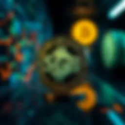 Visual representation of the SGB coin logo against a dynamic digital backdrop