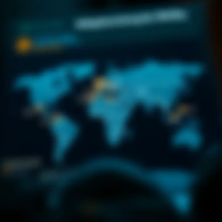 A global map showing cryptocurrency adoption rates