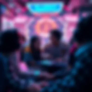 User Engagement in Decentralized Gaming A futuristic depiction of user engagement within a decentralized gaming environment.