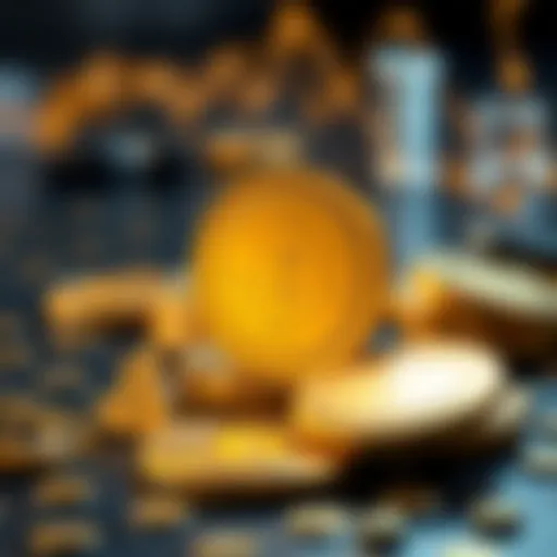 Conceptual representation of utility tokens in blockchain ecosystem