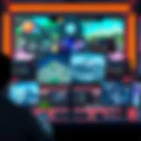 An illustration of a diverse array of Web3 game interfaces showcasing blockchain integration.